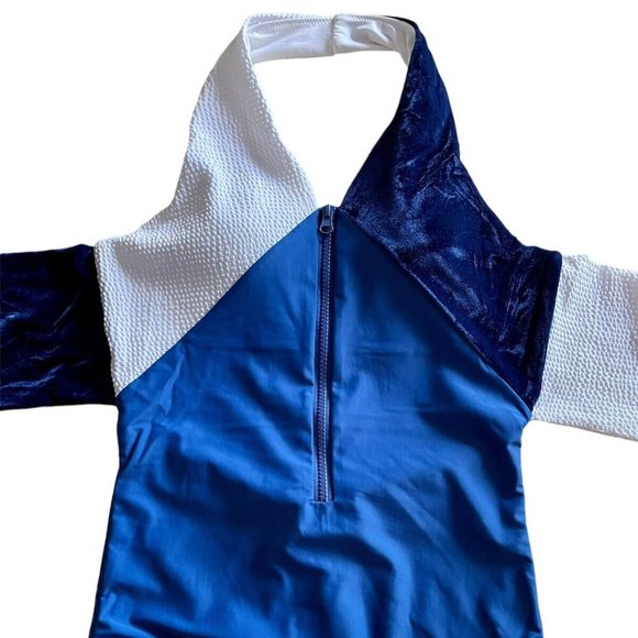 Paper London Inagua Halter Neck Zipper One Piece Striped Swimsuit Size L - Picture 5 of 8